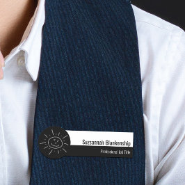 Hej av professionell, svart och vitt namnbricka