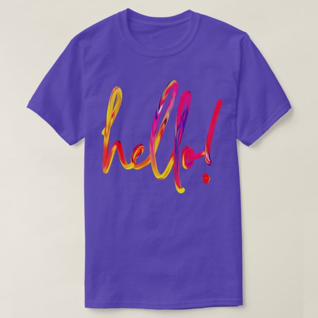 Hej av regnbågsversion av borstat regnbåge t shirt (Design framsida)