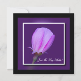 Hej av rosa och Lila Vår Blommar Kort