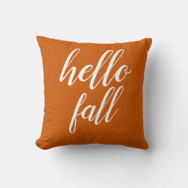 Hej av varm Orange Trendig  Typografi Kudde