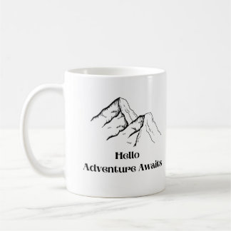 Hej, Äventyr Väntar med en Bergskedja på en Kaffemugg