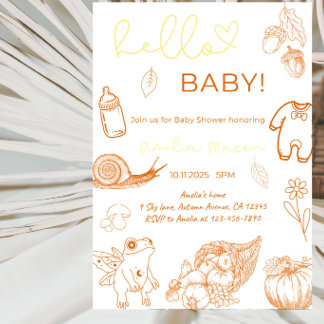 Hej Baby Baby Babyshowerfest Inbjudningar