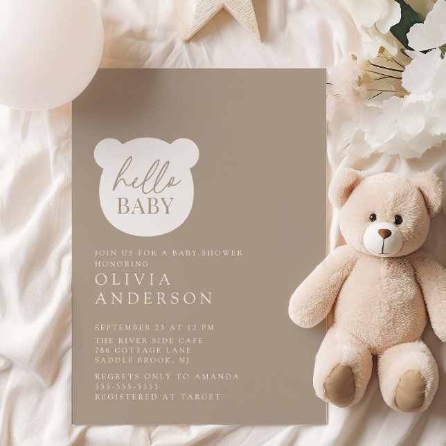 Hej Baby Bear Baby Shower Inbjudningar (Skapare uppladdad)