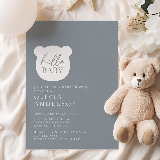 Hej Baby Bear Baby Shower Inbjudningar (Skapare uppladdad)