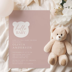Hej Baby Bear Baby Shower Inbjudningar