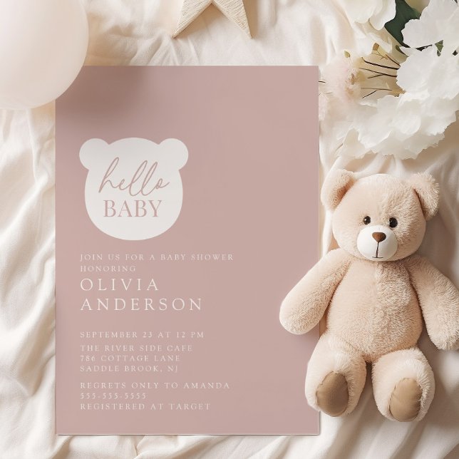 Hej Baby Bear Baby Shower Inbjudningar (Skapare uppladdad)