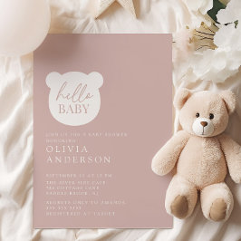 Hej Baby Bear Baby Shower Inbjudningar