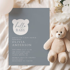 Hej Baby Bear Baby Shower Inbjudningar