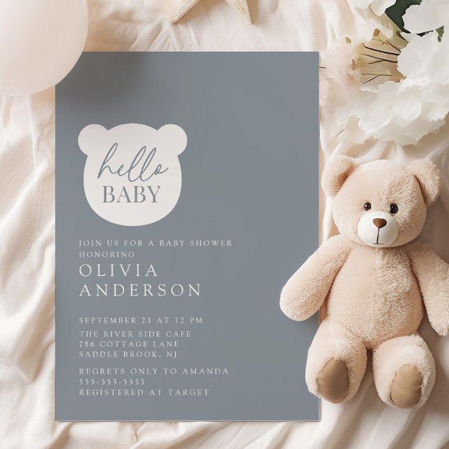 Hej Baby Bear Baby Shower Inbjudningar (Skapare uppladdad)