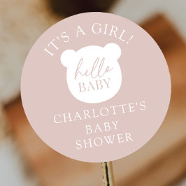 Hej Baby Bear Det är en pojke Runt Klistermärke