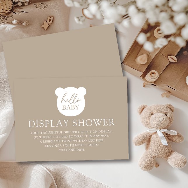 Hej Baby Bear Visning Shower Tilläggskort (Skapare uppladdad)