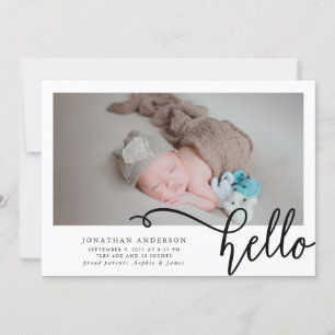Hej Baby Birth Photo Collage Notice Meddelande