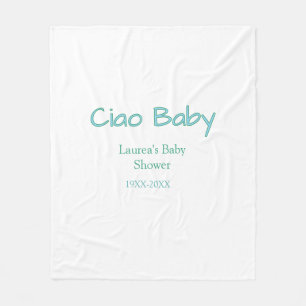 hej baby blå grön pastell baby shower namn datum fleecefilt
