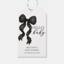 Hej Baby Black Bow Baby Shower Modern Presentetikett
