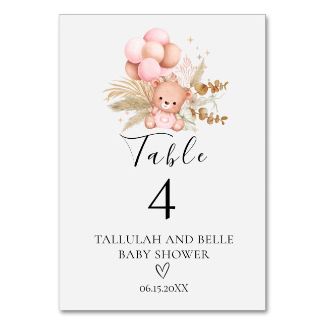 Hej Baby Boho Bear Dopp Bordsnummer (Framsidan)