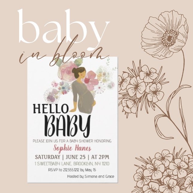 Hej Baby Boho Botanical Baby Shower Inbjudningar (Skapare uppladdad)