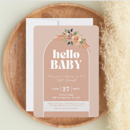 Hej Baby, Boho Modern Baby Shower Inbjudningar