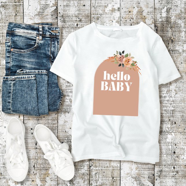 Hej Baby, Boho Modern Baby Shower mamma to be T Shirt (Skapare uppladdad)