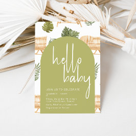 Hej Baby Boho Safari Baby Shower Party Inbjudan