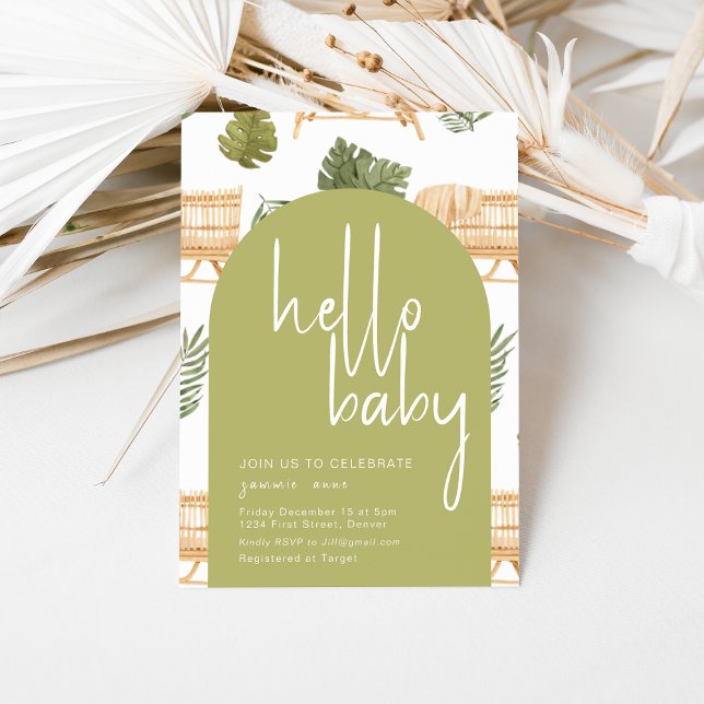 Hej Baby Boho Safari Baby Shower Party Inbjudan (Skapare uppladdad)