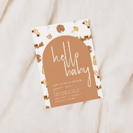 Hej Baby Boho Stil Baby Shower-inbjudan Inbjudningar