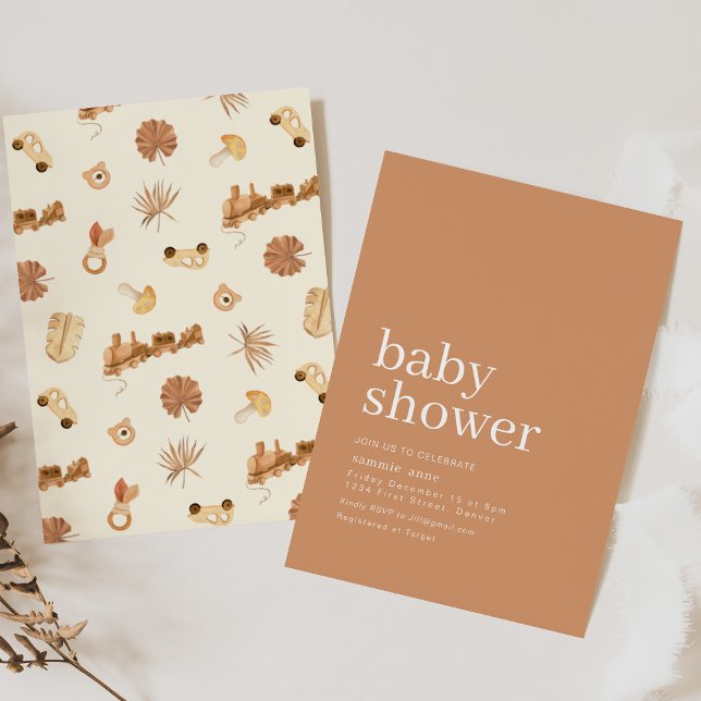 Hej Baby Boho Stil Baby Shower-inbjudan Inbjudningar (Skapare uppladdad)