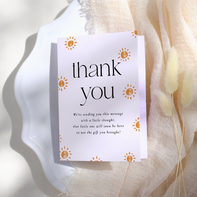 Hej Baby | Boho Sunshine Baby Shower Tack Kort (Skapare uppladdad)