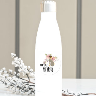 Hej Baby Boho WildblomBaby Shower Runt Klistermärke