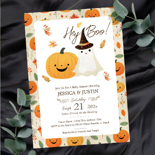 Hej Baby Boo Höst Halloween Bebisens Förfest Inbjudningar