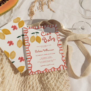 Hej Baby Citron Baby Shower Inbjudan