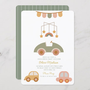 Hej Baby Cute Car Clothes & Leksak Baby Shower Inbjudningar