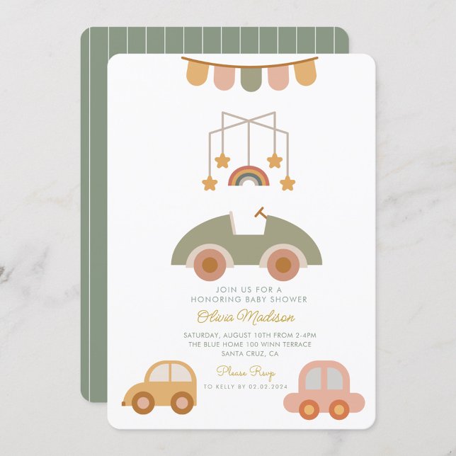 Hej Baby Cute Car Clothes & Leksak Baby Shower Inbjudningar (Skapare uppladdad)