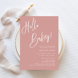 Hej Baby Dusty Rosa/ Ro Bohemian Baby Shower Inbjudningar