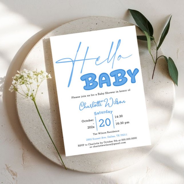 Hej Baby Elegant Baby Shower Inbjudningar (Skapare uppladdad)