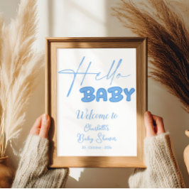 Hej Baby Elegant Baby Shower Välkommen Poster