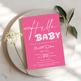 Hej Baby Elegant Mörk  Rosa Babykläder Inbjudningar