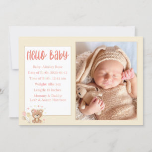 Hej Baby födelsekort Meddelande