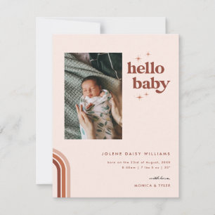 Hej Baby Födelsemeddelande av Retro Boho