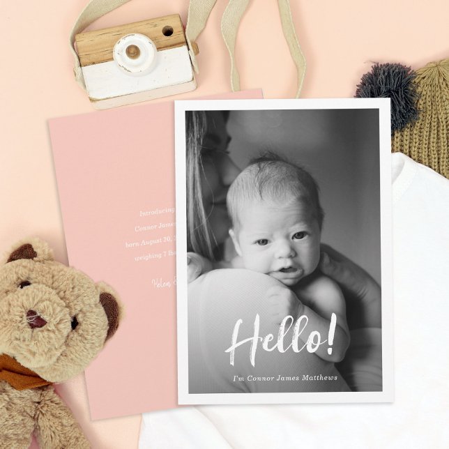 Hej Baby Fotofödelsemeddelande Inbjudningar (Skapare uppladdad)