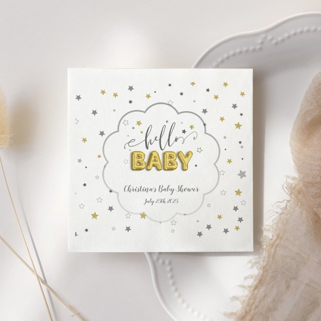 Hej Baby Kön Neutrala Twillingar Tinkle Stars Pappersservett (Skapare uppladdad)