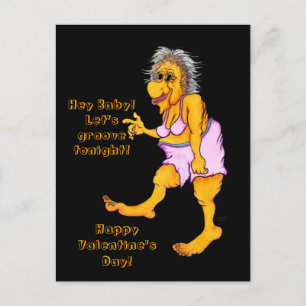 Hej Baby! Låt oss dansa ikväll! Groovy Mormor Vykort