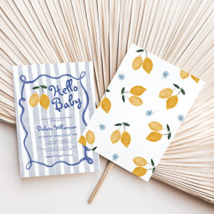 Hej Baby Lemon Boys Baby Shower Inbjudningar