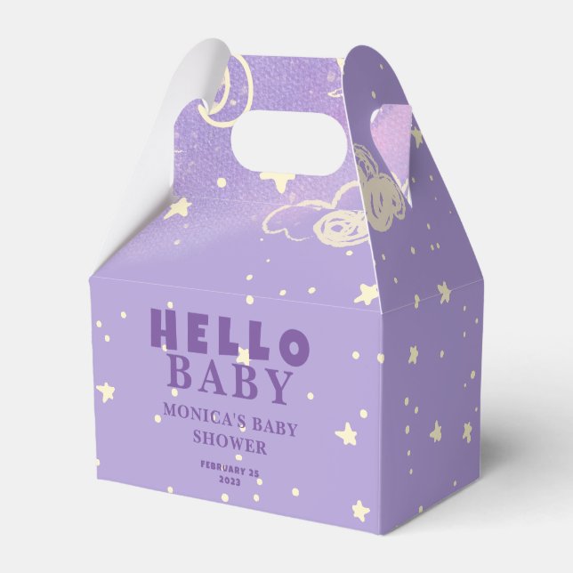 Hej Baby Lila Dream Baby Shower Presentaskar (Framsidan Sidan)