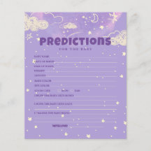 Hej Baby Lila Dream-förutsägelse för babydusch