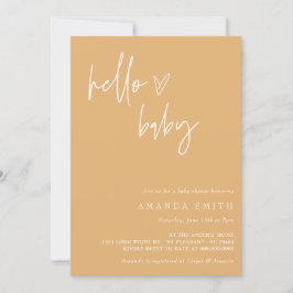 Hej Baby Minimalist Boho Baby Shower Inv. Inbjudningar