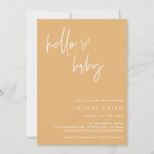 Hej Baby Minimalist Boho Baby Shower Inv. Inbjudningar