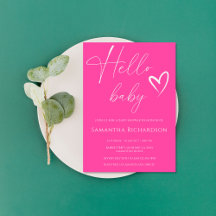 Hej Baby Minimalist Rosa Flick Baby Shower