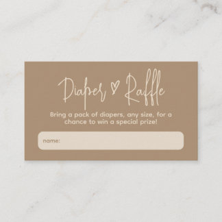 Hej Baby minimalistiskt könsneutralt koffel Raffle Tilläggskort