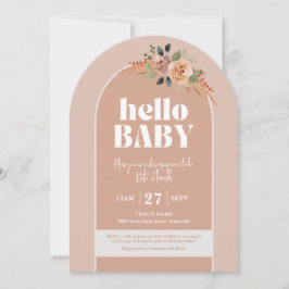 Hej Baby, Modern Arch Baby Shower Inbjudningar
