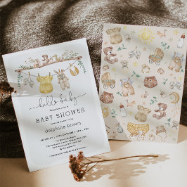 Hej Baby | Modern Boho-Barnkläder Shower Inbjudningar